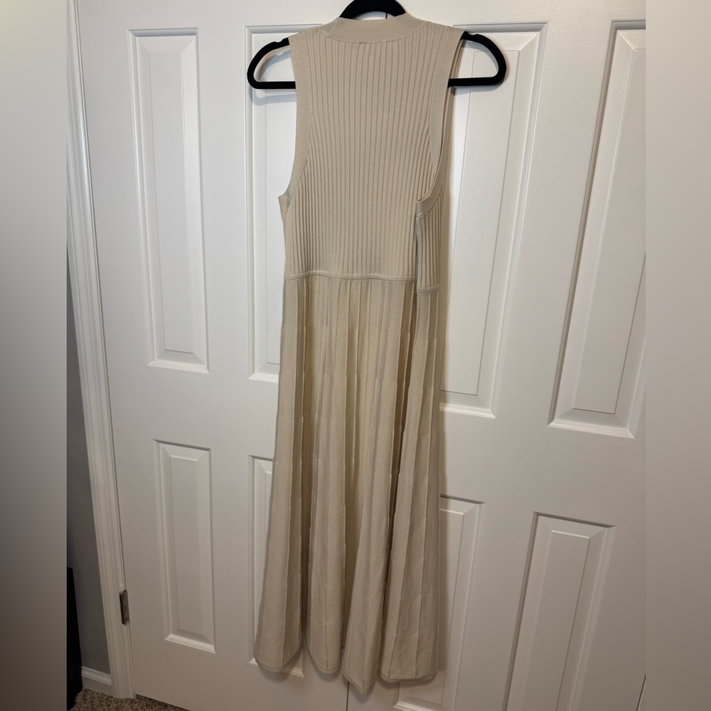 Express Cream Ribbed Midi Dress sz XL - Picture 3 of 7